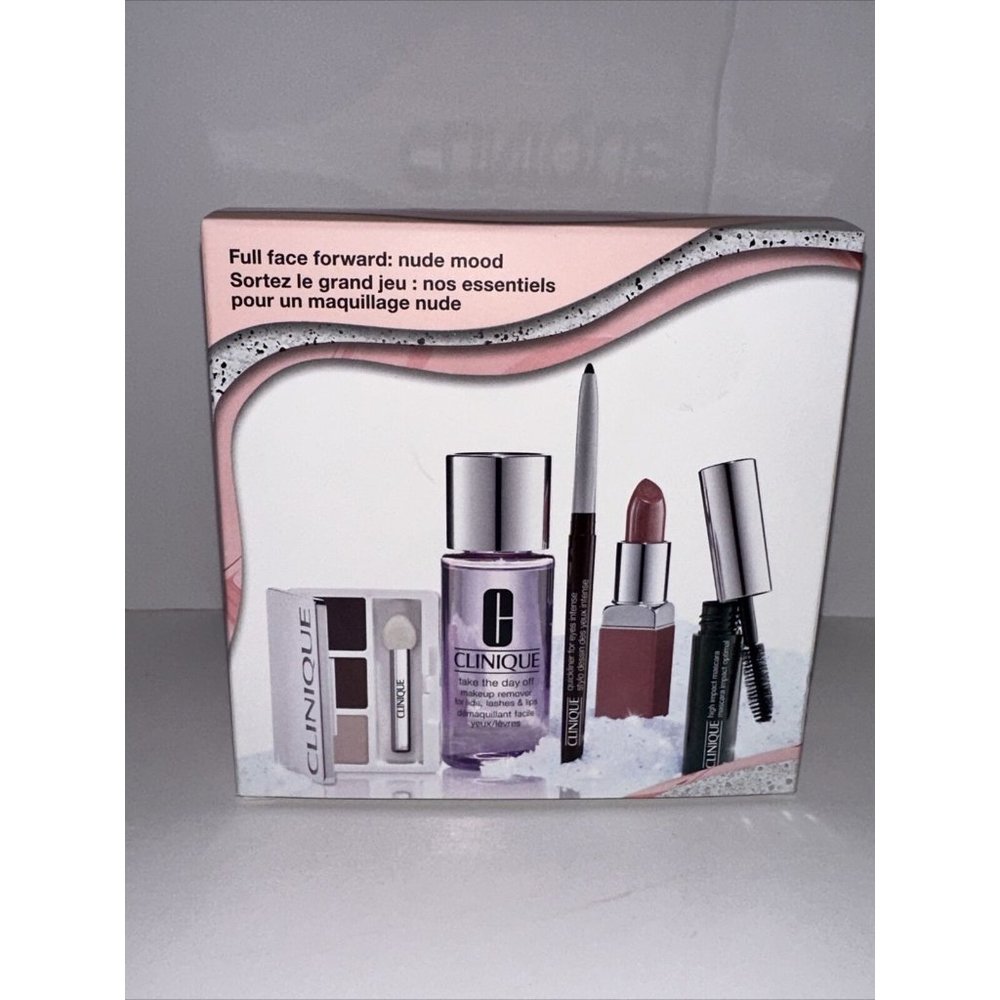 Clinique Full Face Forward : Nude Mood 5 Pieces Pop Lip Mascara Quickliner +More